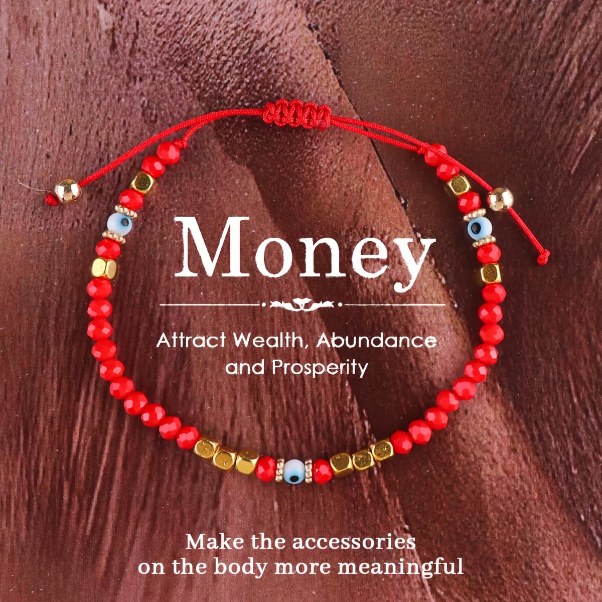 TEMU Bohemian Red Beaded Bracelet - Elegant Vintage Style, Symbolizing Wealth And , Wear Or As A Gift For , Family And , Spiritual Symbol | Elegant Beadwork | Intricate Knot