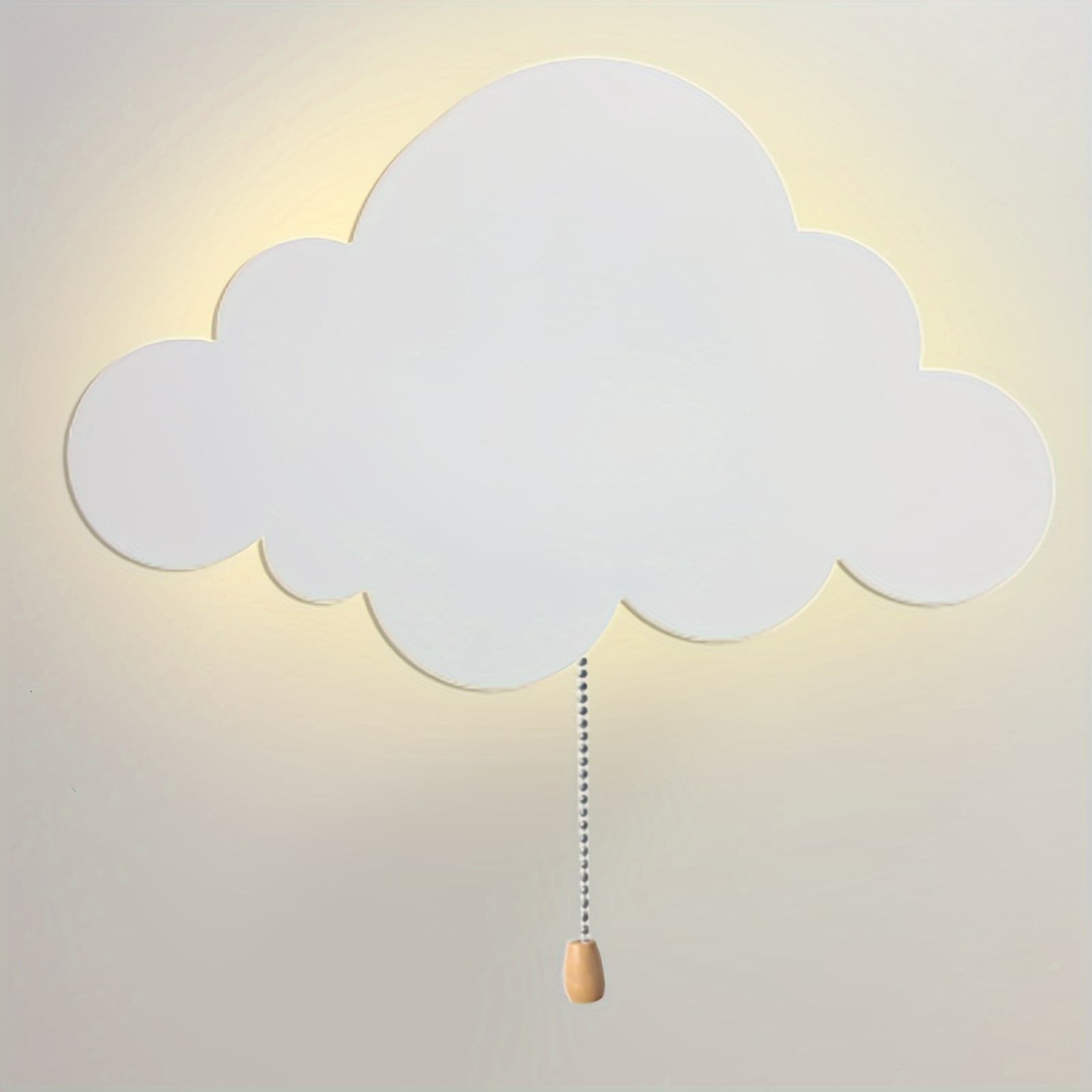 TEMU 1pc Cloud Light - Wall Lamp For Nursery | Adorable Lamp For ' Bedroom | Battery-operated Hanging Cloud Night Lights For Bedroom | Cloud Lamp For Nursery, Shower Decoration Gifts