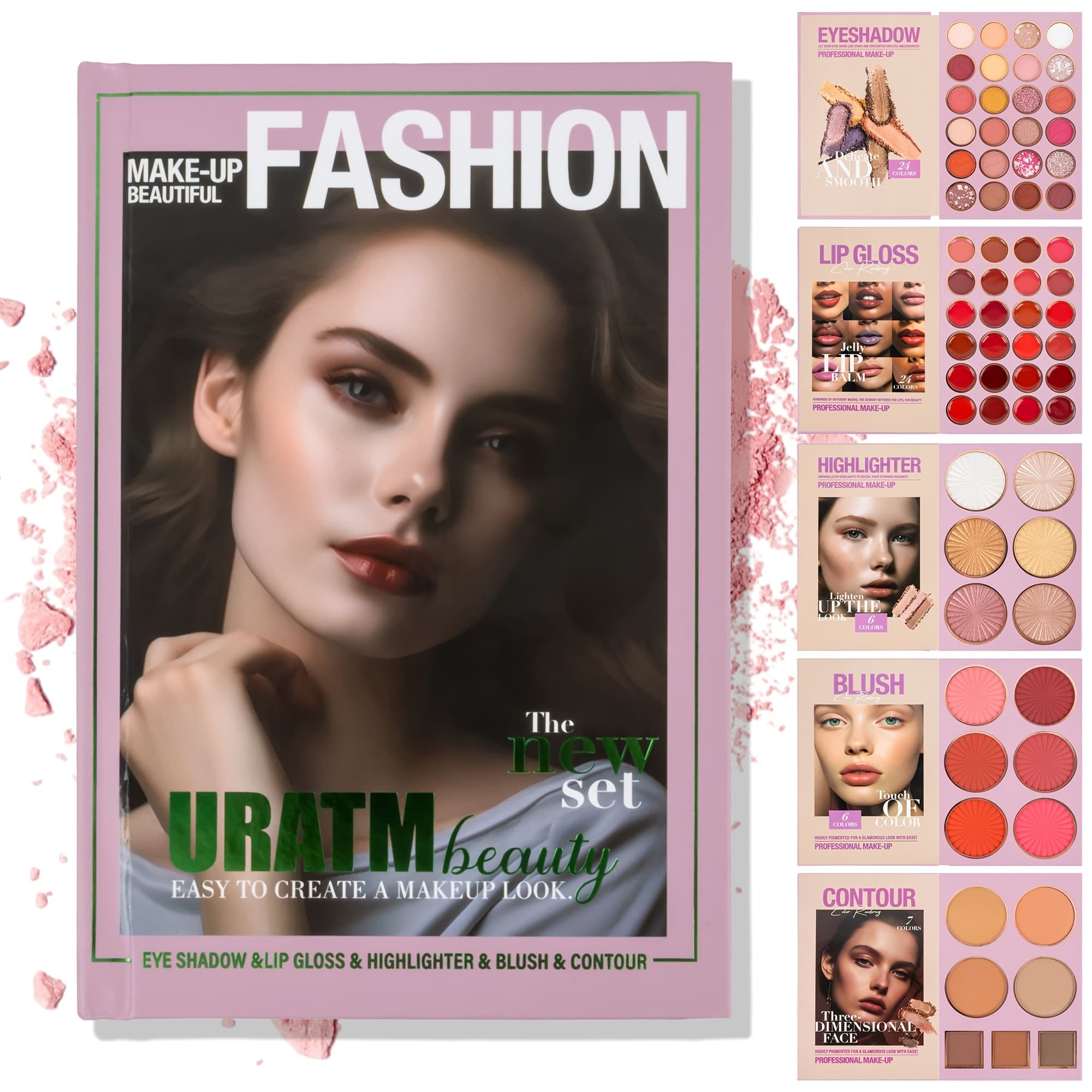 TEMU 67-color Makeup Palette - 5-layer With Matte & Shimmer Eyeshadows, Blush, Contour & Highlighter Combo