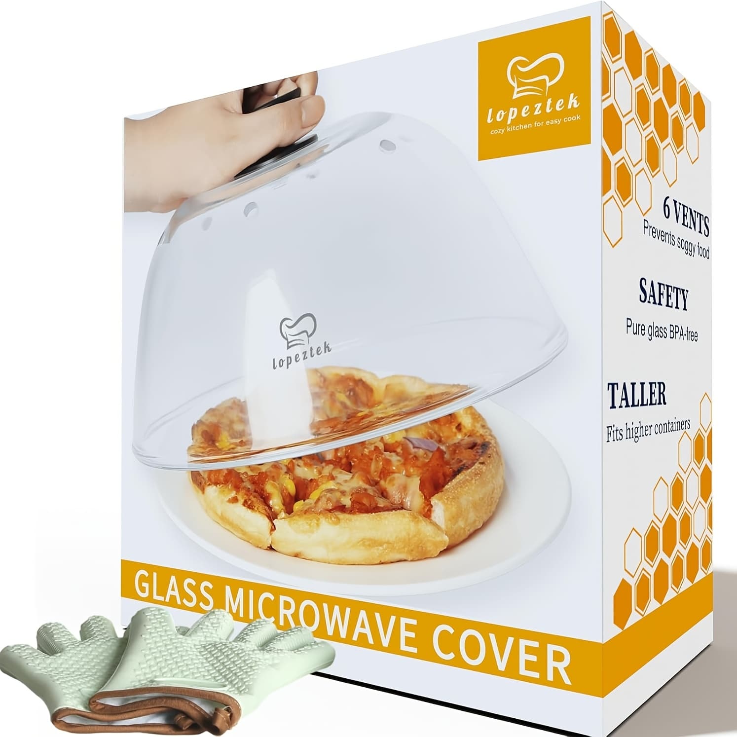 TEMU Glass Lid Fits 0.9-2.2 Cubic Foot Microwaves Splash Guard Bpa-free, Dishwasher-safe Lid Features