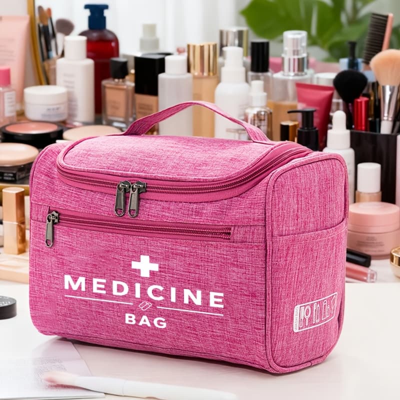 TEMU Bag With Medical Cross Logo And Medical Bag, Large Capacity Hook-and-loop Large Bag, Multi-compartment Organizer, Portable Cosmetic Bag Suitable For And Office Workers