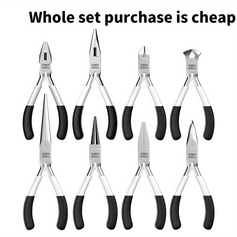 TEMU A Set Of 8pcs, Multifunctional Pliers Set, Round Needle Pliers, Indoor And Outdoor Repair Tools, Multifunctional Mini Pliers, Multi-specification Decorative Household Pliers, Hand Tools.
