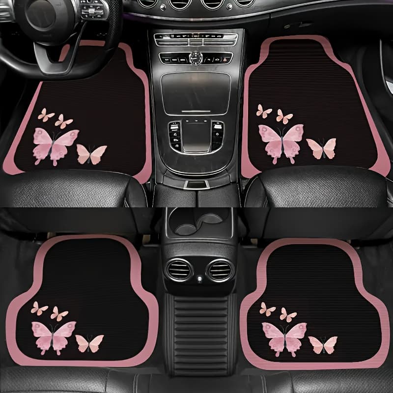 TEMU Pattern Car Mats - Full Coverage For 5 Seats - Durable And Easy To Clean - - Suitable For Most Sedans, Suvs, And Trucks