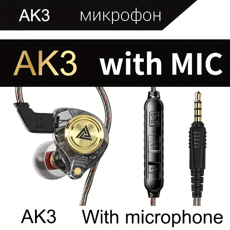 TEMU Ak3 File Pro Earphones Earbuds In Ear Monitor Headphones Sport Noise Cancelling Hifi Headset New Arrival!, Gifts For Men, Christmas Gifts