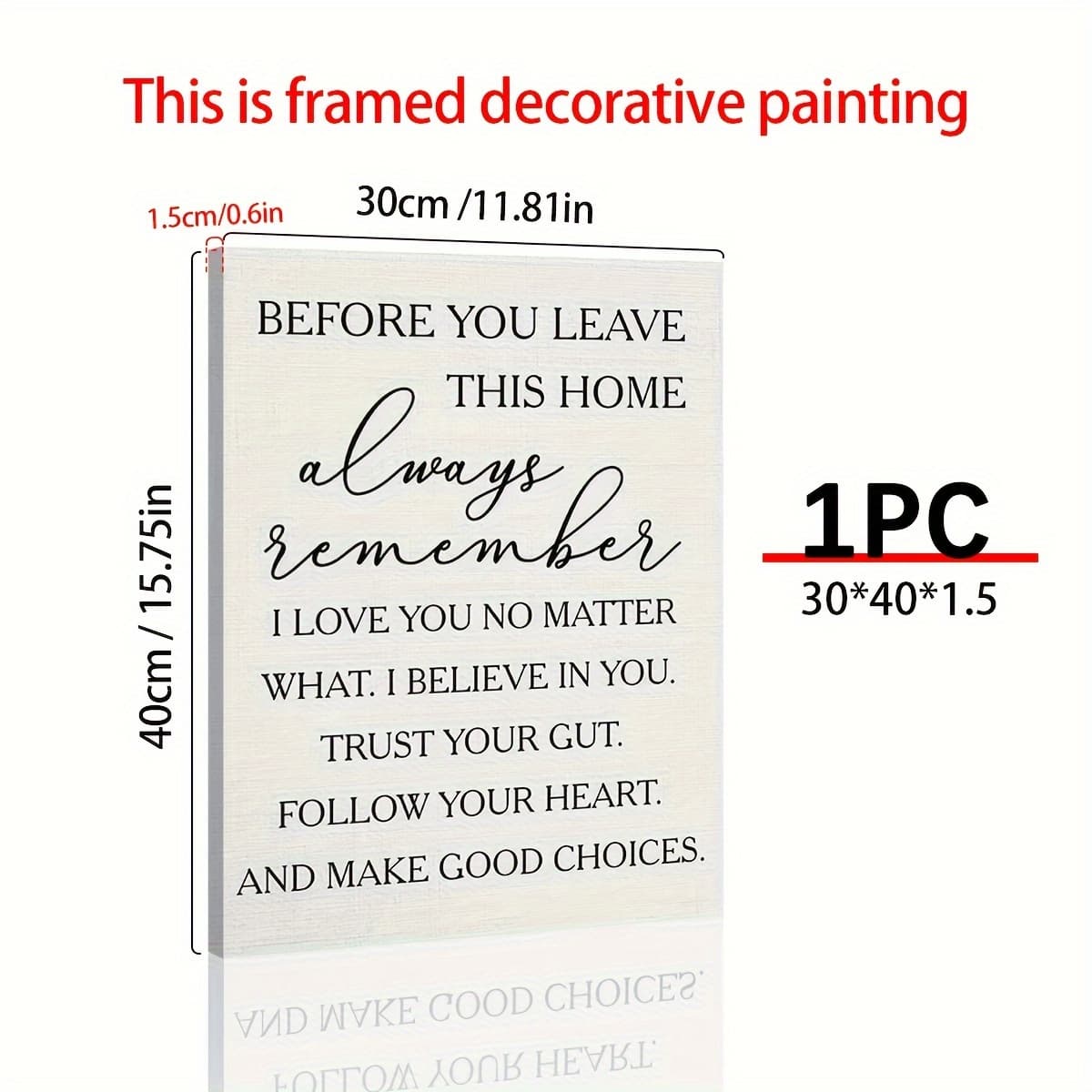 TEMU 1pc Unique Wooden Framed Canvas Poster Modern Art Eid Mubarak Design, Bedroom, Living Room, - Fall Season Accent, Versatile Room Decoration, Gift Idea