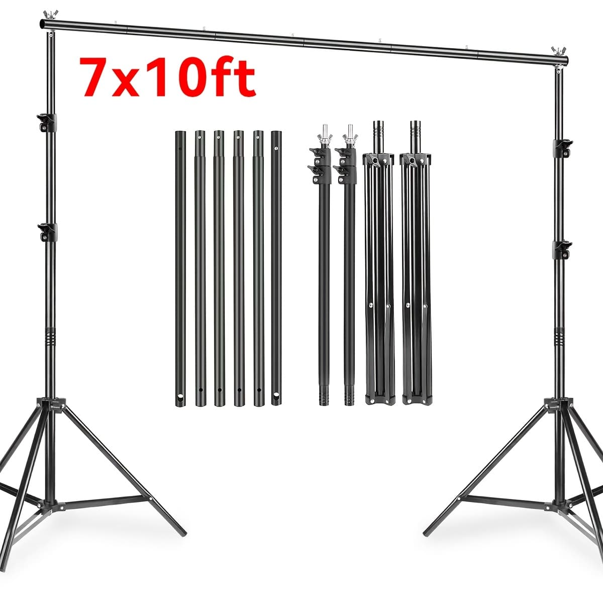 TEMU Backdrop Stands, Photo Backdrop Stand Kit 10ft X 7ft, Adjustable Stand, Background Support System For Studio Portrait Photoshoot, Wedding Parties