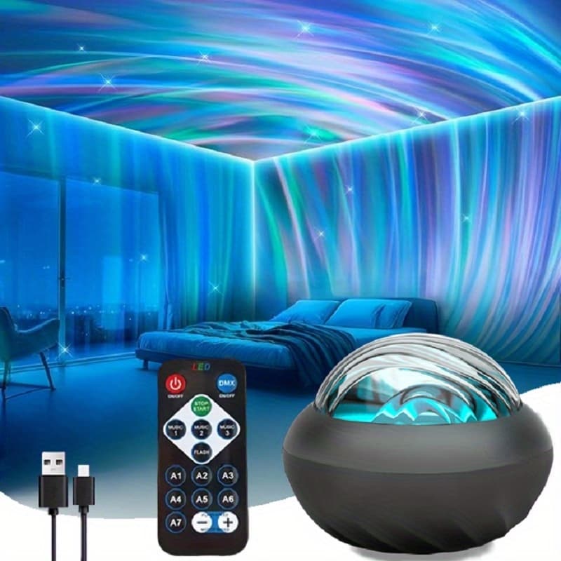 TEMU 1pc Northern Lights Projector With & Usb-powered Lighting Suitable For Bedroom,, Party Decorations, Modern Tabletop Device For, Christmas Gift, Operation, Adjustable Ambient Lighting