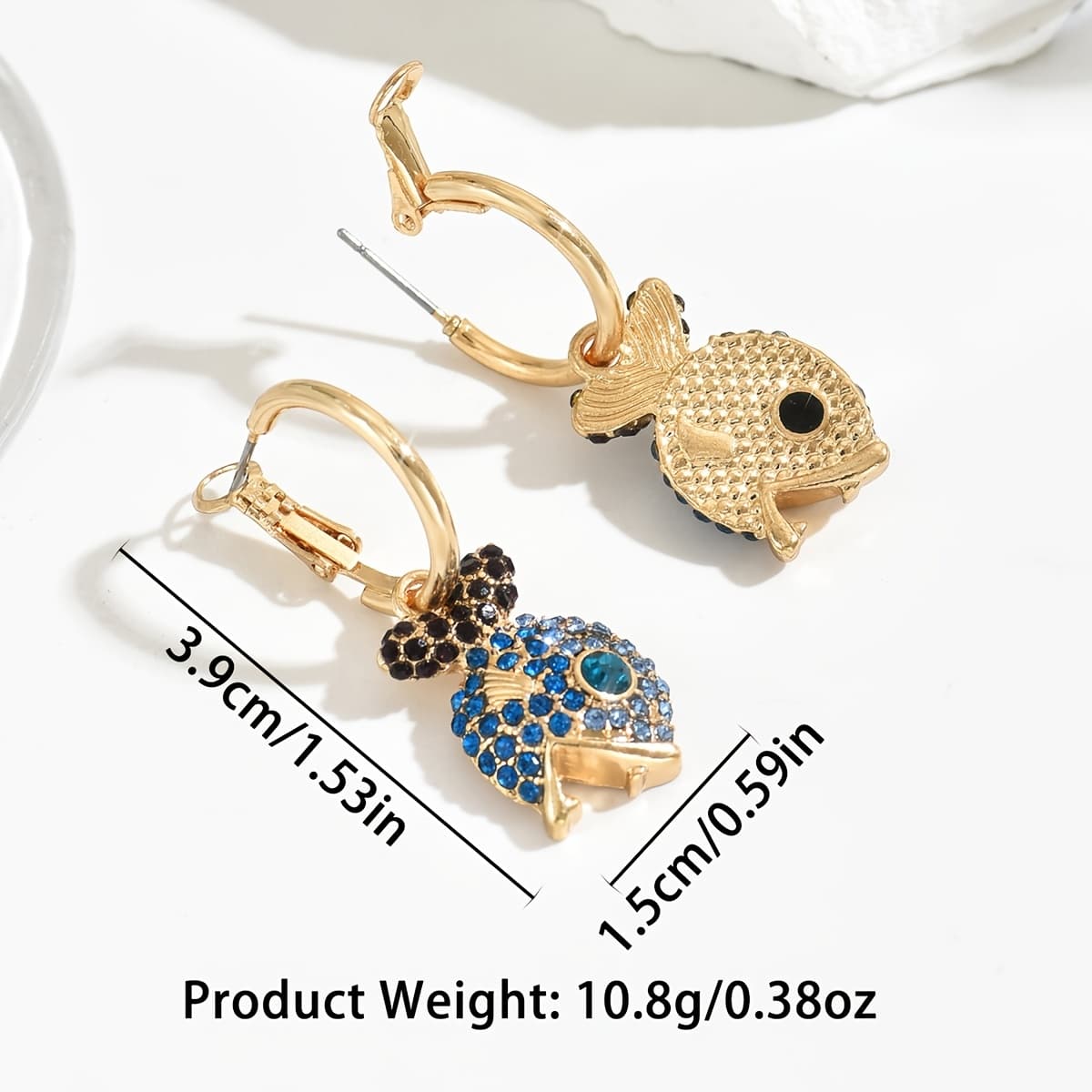 TEMU 1 Pair Of Trendy Cute Fish Earrings, Sweet And Unique