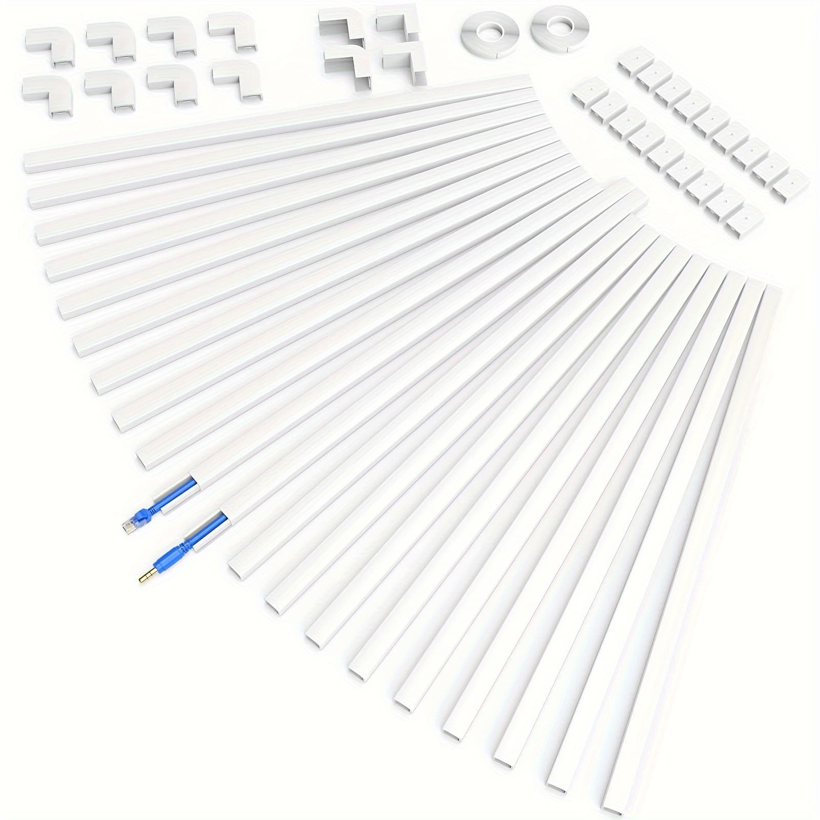TEMU Cord Cover, Cord Hider Wall, One-cord Cable , Pvc Cable Concealer Hider, Wire Hiders For Tv On Wall, Cable Wire Cover For Hiding 1-2 Small Cords