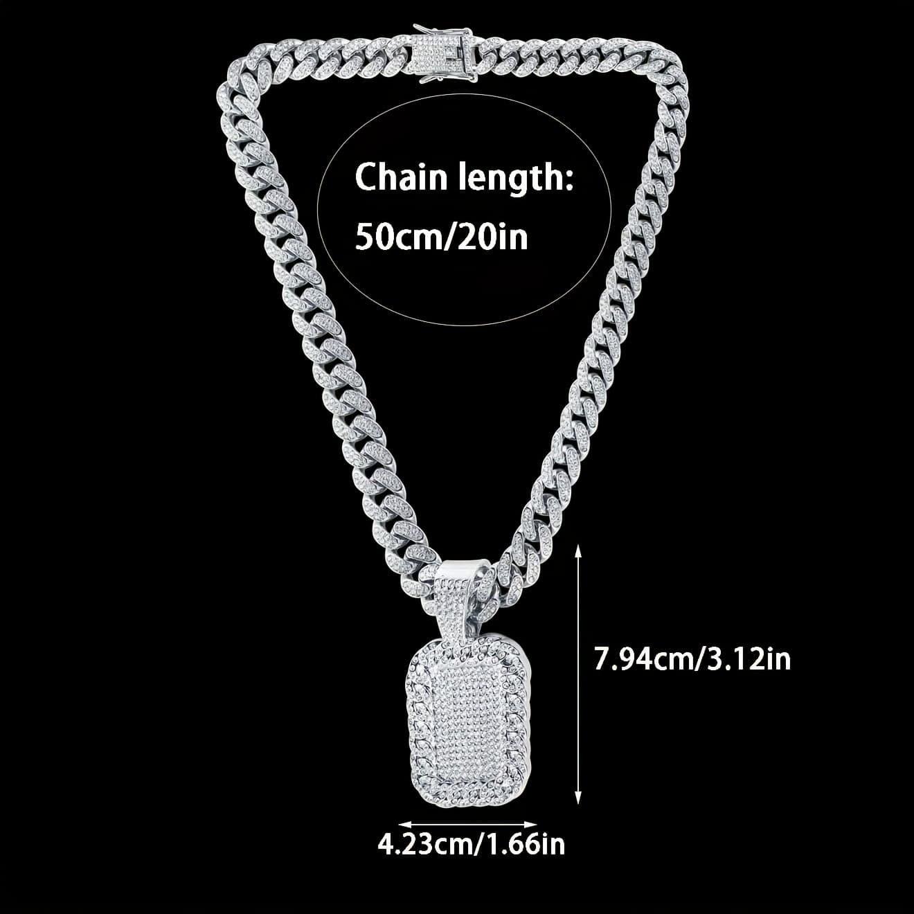 TEMU 925 Silvery Men's Army Cuban Chain Necklace Men's Fashion Personality Street Hip Hop Style Send Boyfriend Send Brother Friend Gift Souvenir Perfect Gift With Exquisite Packaging Box