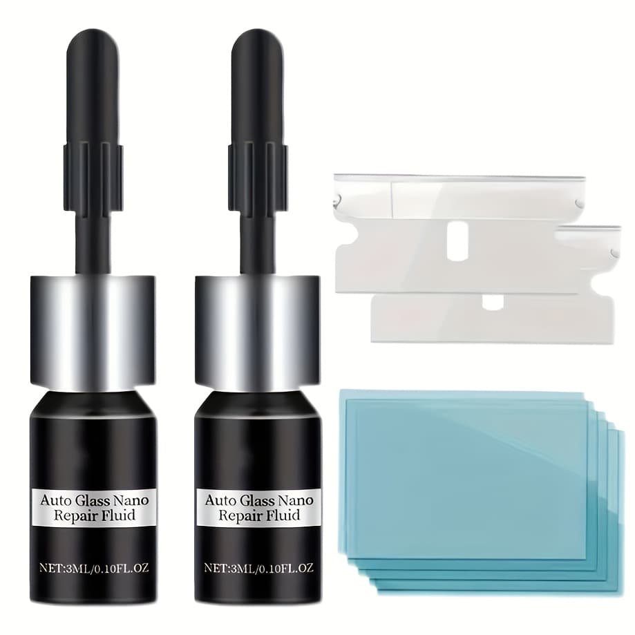 TEMU Glass Repair Kit Auto Windshield Scratches Clear Portable Adhesive - Repairs Deep , No Required,