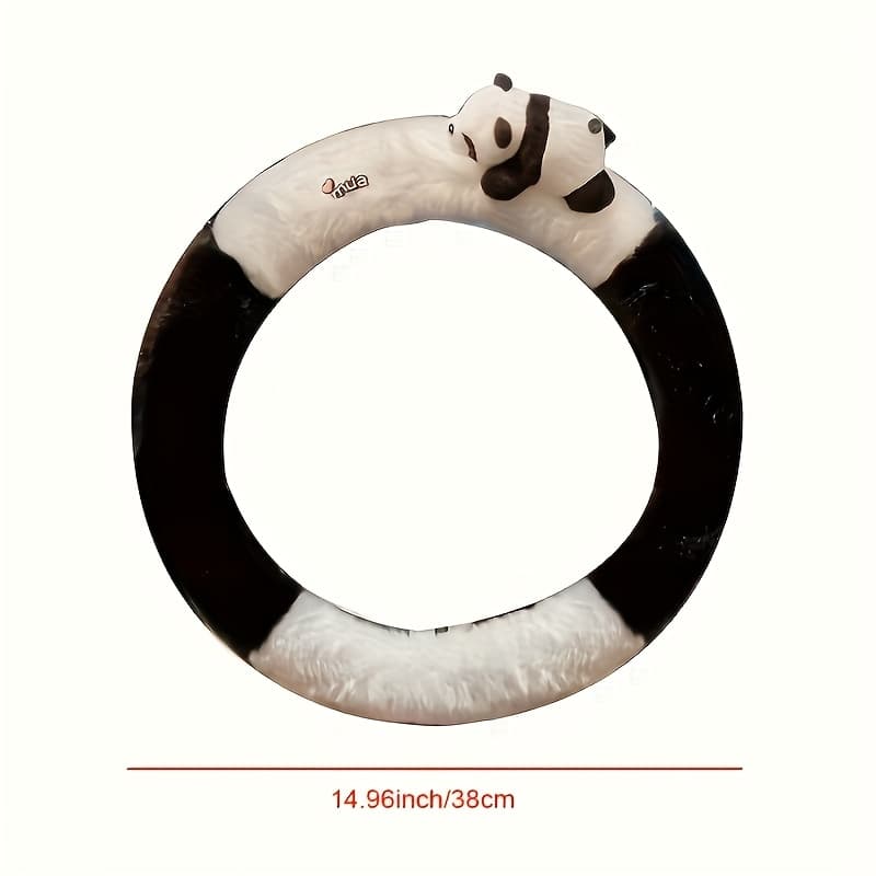 TEMU Car Steering Wheel Cover, Winter Cartoon Plush Warm Handle Cover, Anti-slip Cute Car Accessory Decor