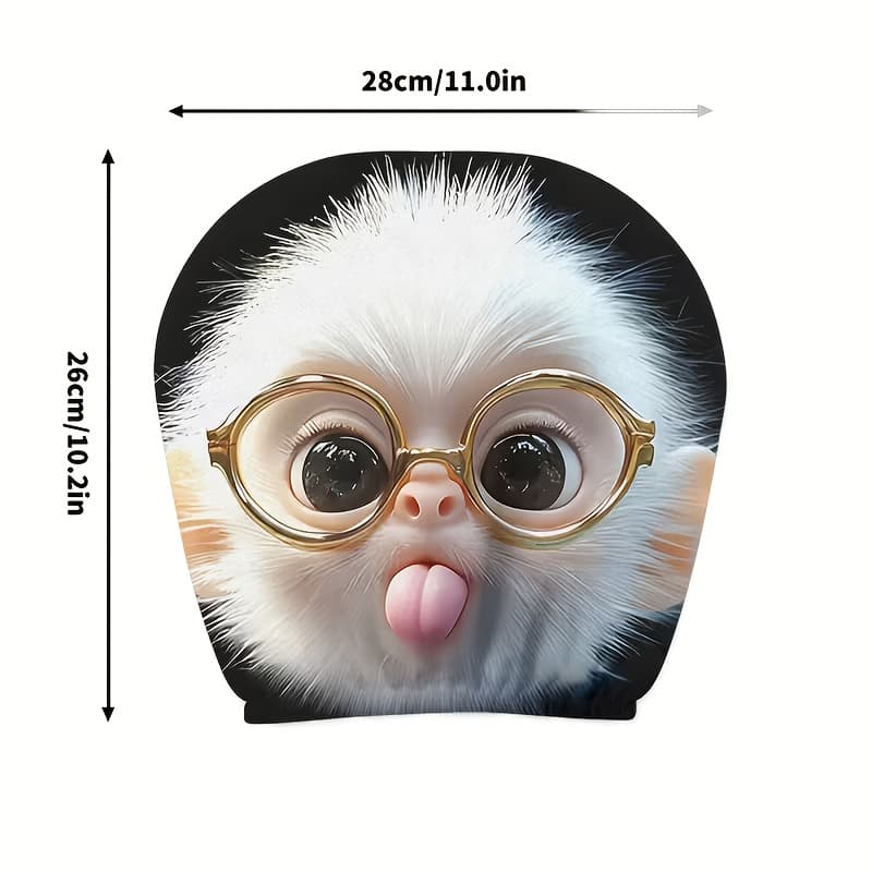 TEMU 2pcs Cute Monkey With Glasses Car Headrest Covers. Car Decoration. Soft And Comfortable. No Material Filling. Suitable For Long-distance Travel And Daily Commuting. For And