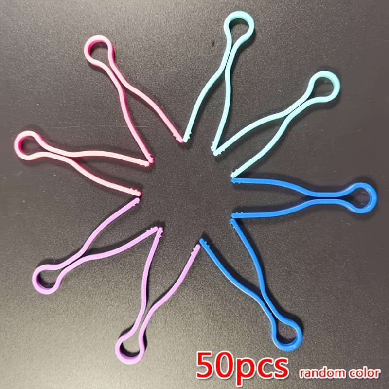 TEMU 50pcs Plastic Bobbin Clamps Compatible For Sewing Machines - No-sew Bobbin , Thread Holders, Bobbin Accessories (random Colors, & Removal, Compatible With Most Spools)
