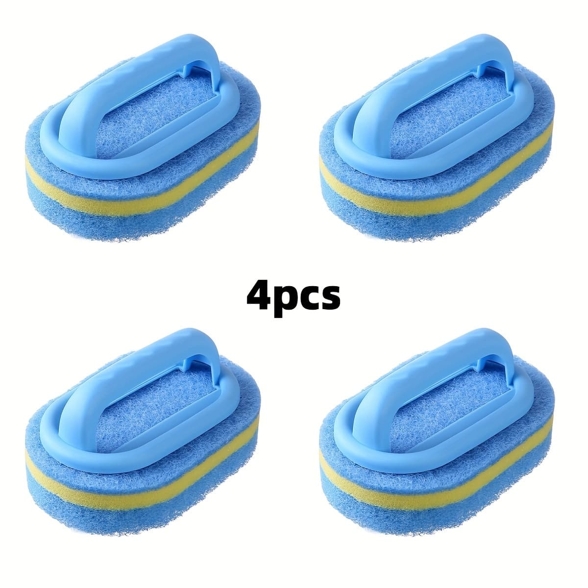 TEMU 4pcs/2pcs Sponge Eraser Tub And Tile Cleaner With Handle - Powerful Scrubber For Kitchen, Pool, Dishwashing And Cleaning