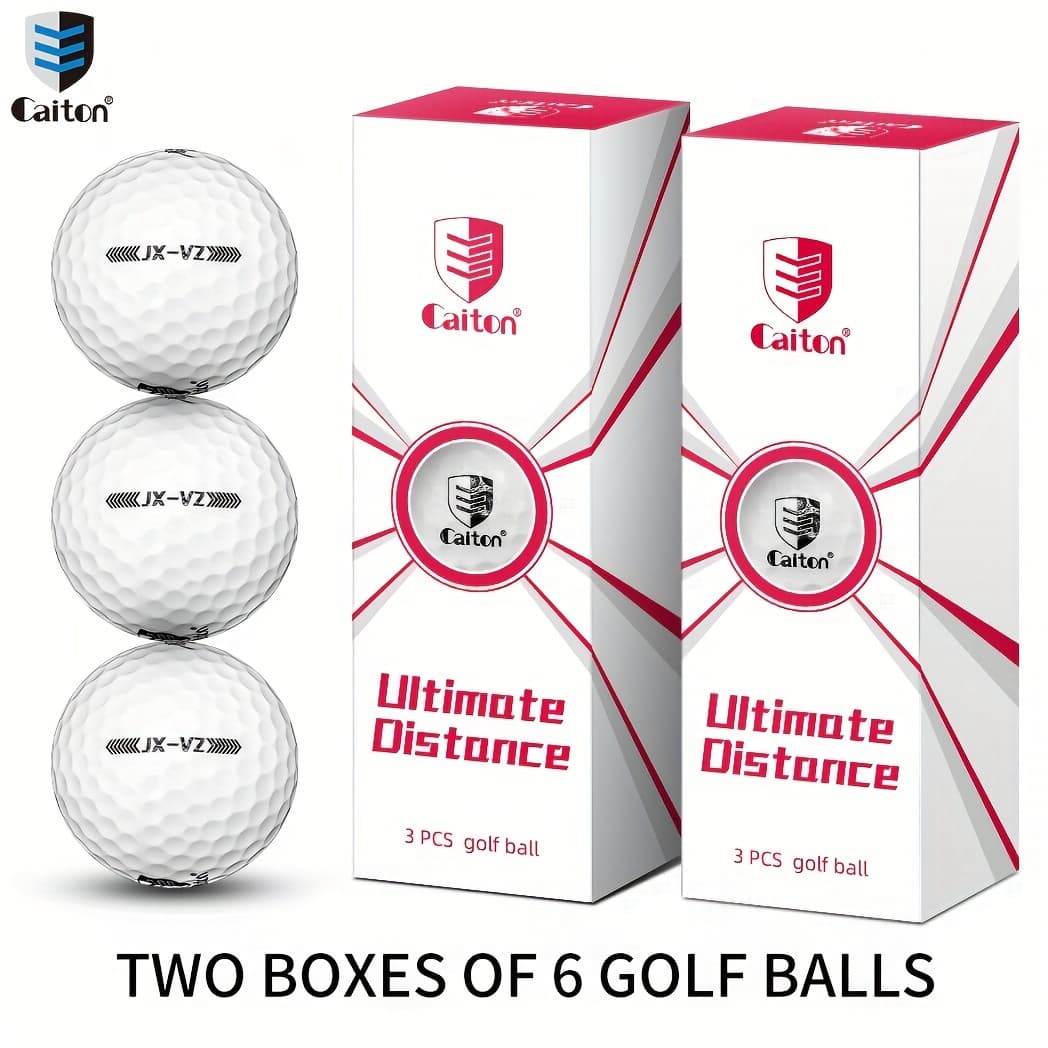 TEMU Caiton 6pcs Long Distance Golf Balls - 332 , High Bounce Core Adds 40+ Yards, Ultra-stable Flight, Low Drag & , Ideal For Training, & Tournaments.