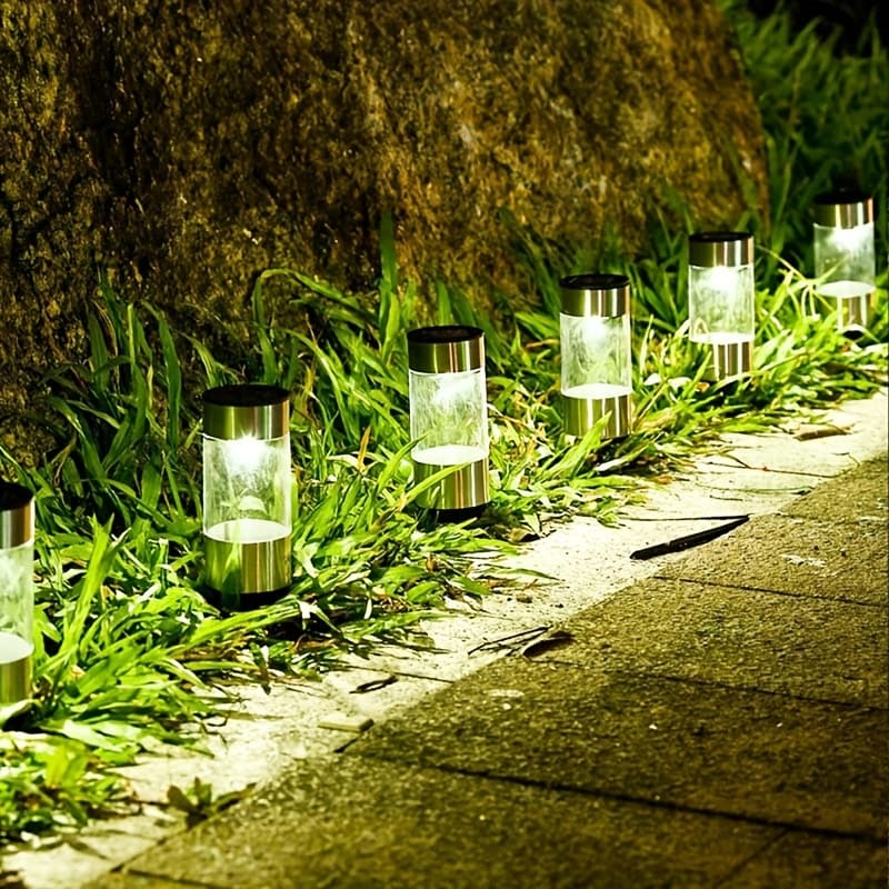 TEMU Set Of 4 Outdoor Solar Spotlights, In Cool White Or Warm Light, Designed For Waterproof Use With An Ip44 Rating. Ideal For Decorating Patios, Gardens, And