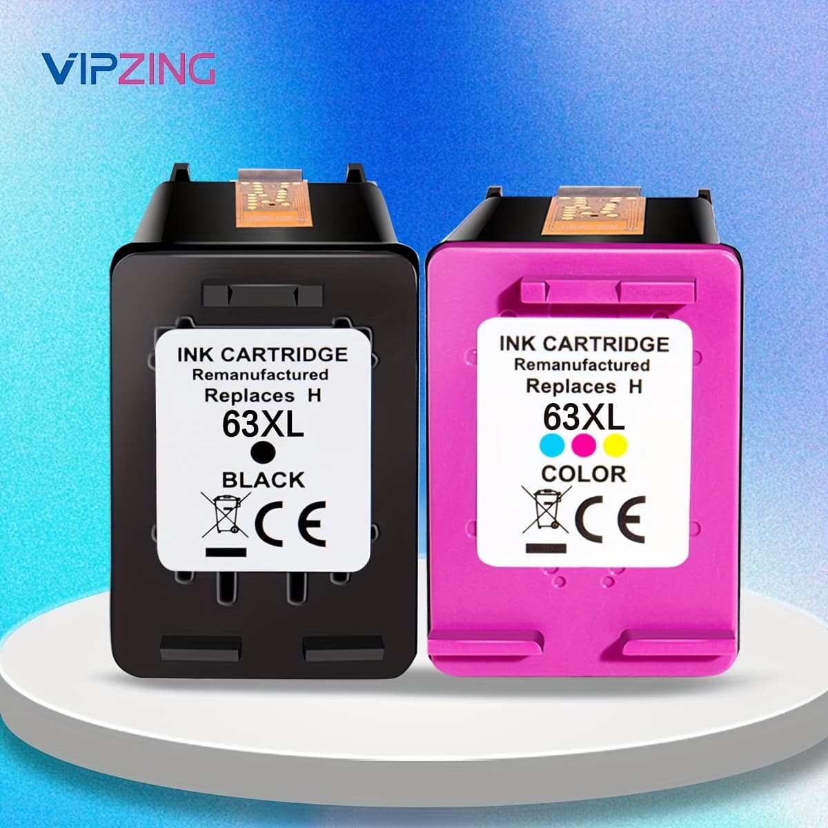 TEMU Vipzing Remanufactured 63xl Ink Cartridge Replacement For Ink 63 Hp63xl For 3830 5255 5258 4520 4512 4513 4516 1112 1110 3630 3632 2130 Printer
