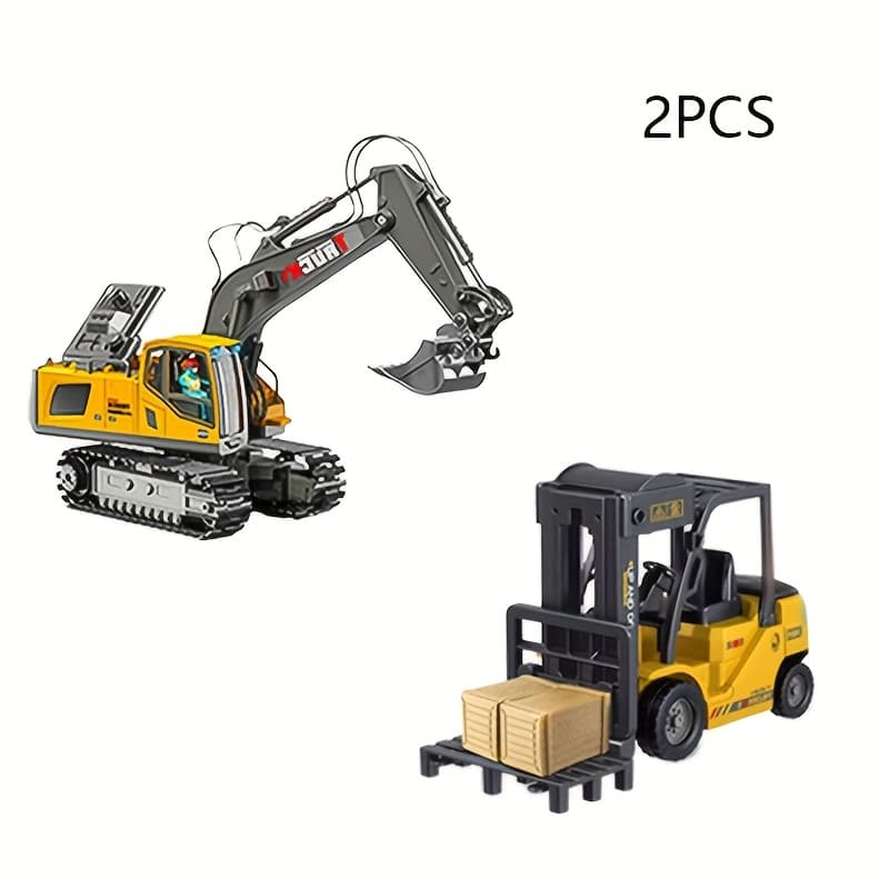 TEMU 5pcs, 4pcs, 3pcs, 2pcs, Engineering Vehicle Set, 2.4g 13-channel Excavator Dump Truck Bulldozer Alloy Plastic Engineering Vehicle Construction Toy Car Set