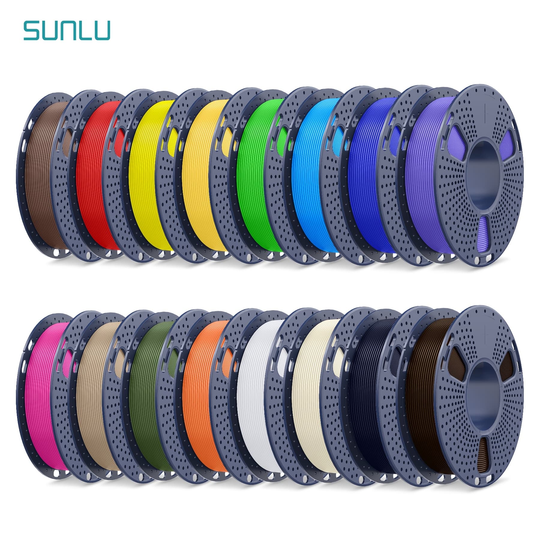 TEMU Sunlu 4kg Pla 3d Printer Filament, Multi Color Bundle, 0.25kg X 16 Rolls, 1.75mm, Smooth Printing, , Fdm Compatible Total 4kg