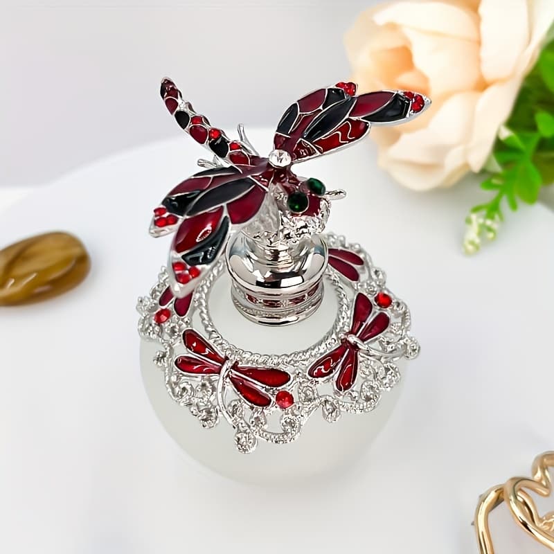 TEMU 1pc Retro Empty Refillable Perfume Bottle, 1., Decorative Glass Perfume Bottle Empty, Refillable Small Vintage Crystal Perfume Holder Container Perfume Bottle, Room Decor