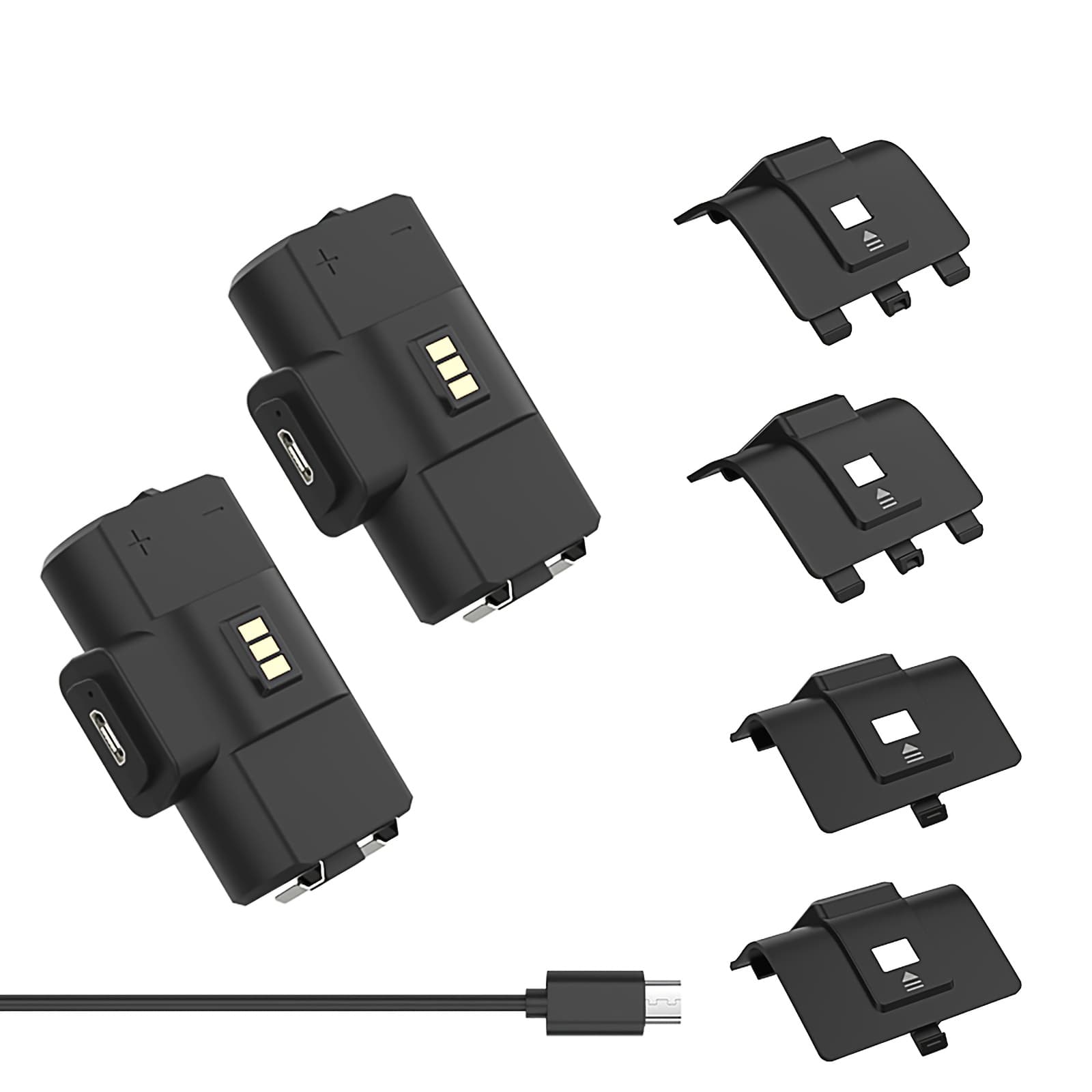TEMU For - For 1 Rechargeable Battery, High Capacity Battery 1100mah - With Charging Indicator, 2 Batteries X 4 Battery Covers, Extend By , Long Playing , Halloween-christmas Gift