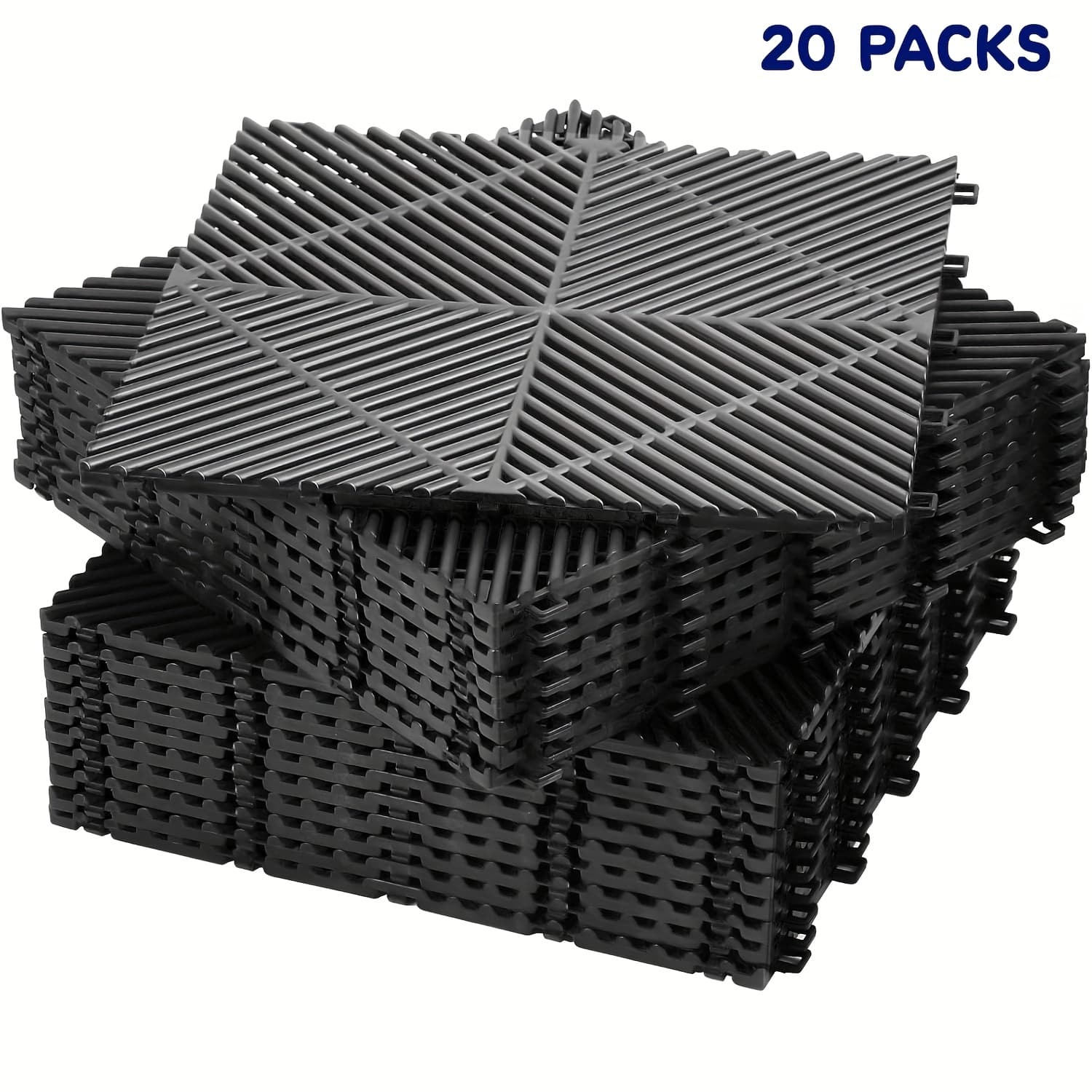 TEMU 20 Pack 16"x 16"x 0.75"(thickness)interlocking Garage Floor Tiles, Modular Drainage Floor Mat, Non-slip Splicing Interlocking Drainage Mats Floor Tile For Garage Wash Basement, Etc.