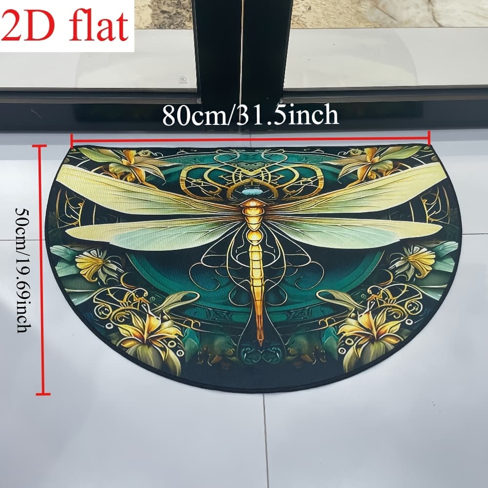 TEMU 2d Flat 1pc Retro Dragonfly Garden Outdoor Door Mat, Washable Carpet, For Entrance Door, Bathroom, Living Room, Laundry Room, Home Decoration, Spring Decoration, Spring/summer And Closeout