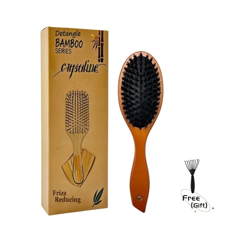 TEMU Mane Hairbrush Massage Comb - Mane Cushion Brush For Smoothing And Styling Hair, Wooden Scalp Massage Comb