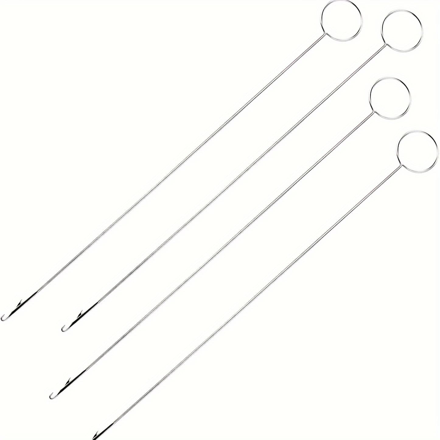 TEMU 4pcs Loop Turner Tool For Silicone Beads Loop Turner Needle Hook With Latch Tongue Crochet Tool Sewing Loop Turner Hook For Fabric Tube Straps Belts Strips Diy Knitting Sewing Accessories