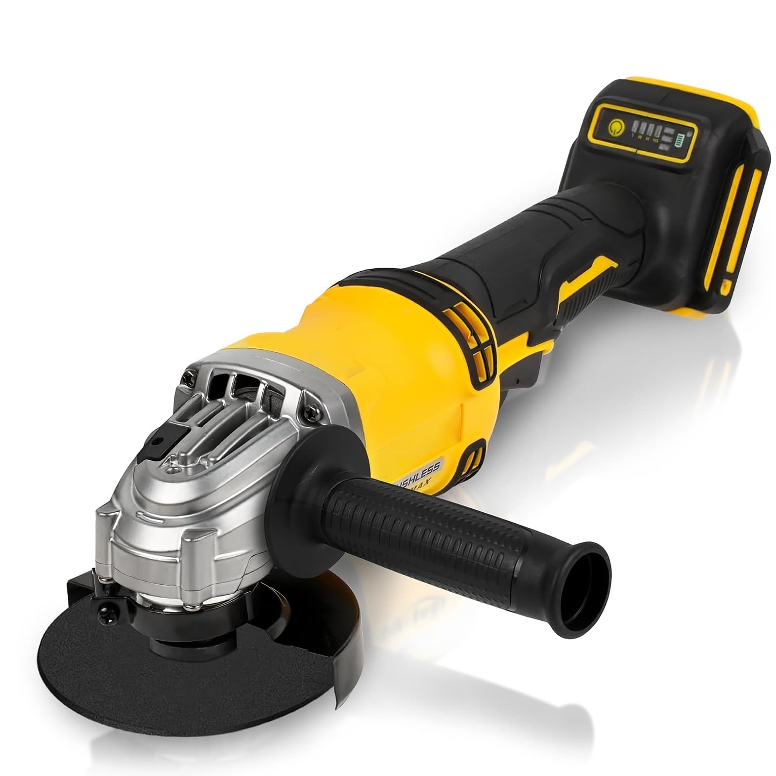 TEMU Cordless Angle Grinder For 20v Battery(no Battery), Brushless Motor, 5" Grinding Disc, 3 Variable & Adjustable Handle, Perfect Tool For & , Use For Metal, Stone Grinding, Woodworking