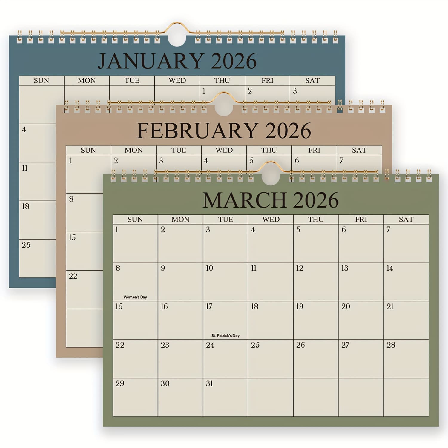 TEMU 12-month Minimalist Wall Calendar, With Hook, Suitable For Office And Home Use, , Christmas And New Year Gift