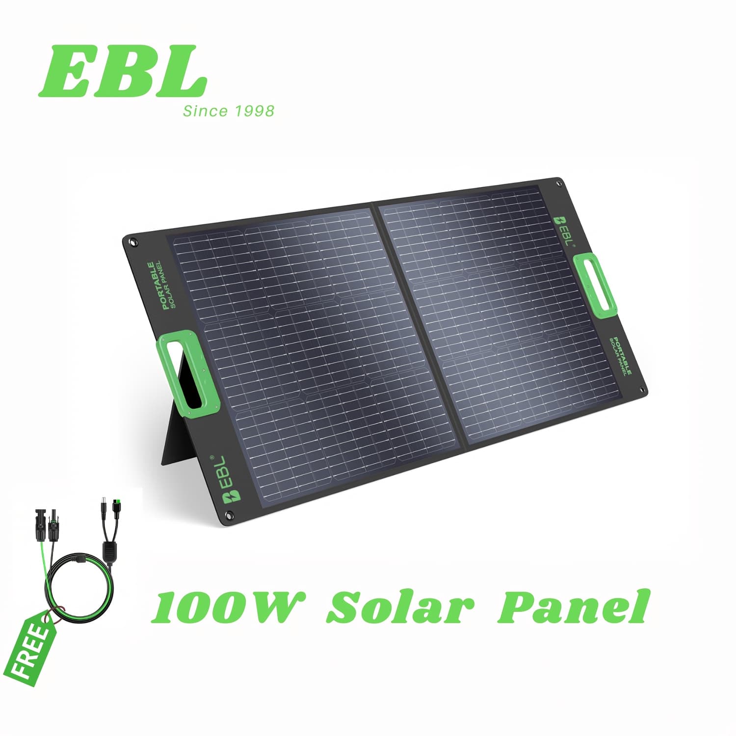 TEMU 100w Solar Panel For Power Station, Portable Solar Panel With 100w Capacity, Foldable Design For Backup Power, Ideal For Charging Power Stations During Rv Camping Or Off-grid Use