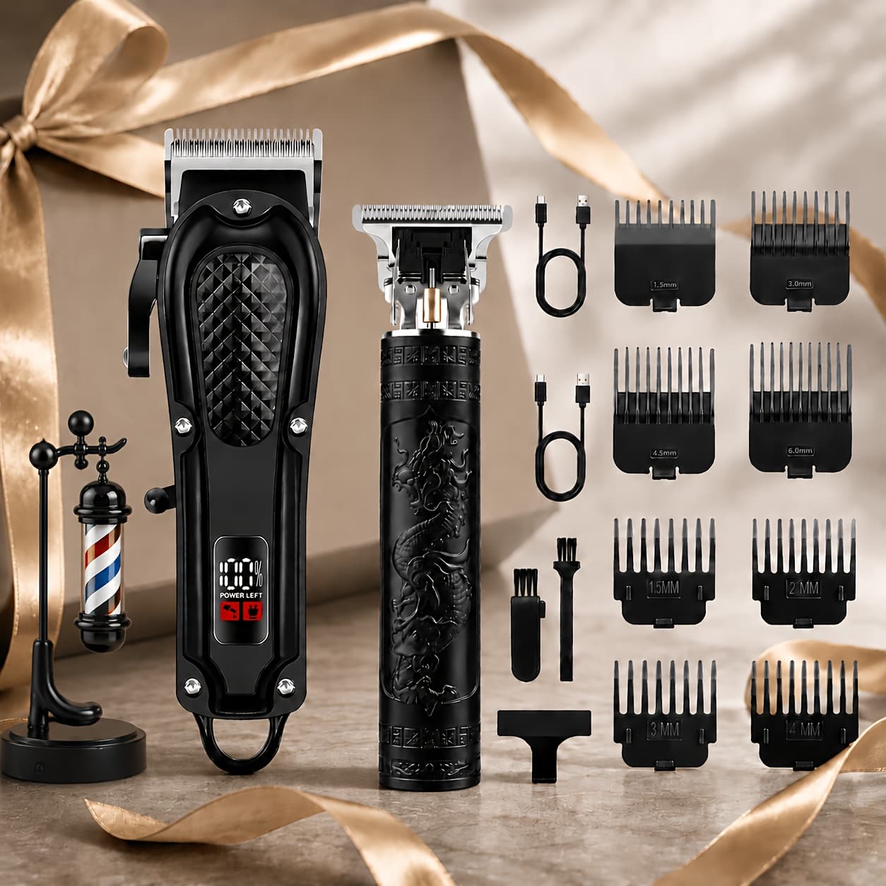 TEMU Rechargeable Electric Grooming Kit. With An Lcd Battery Display, This Set Is An Essential Companion For Use At Home, While Traveling, Or -making It For Husbands, , And Elders