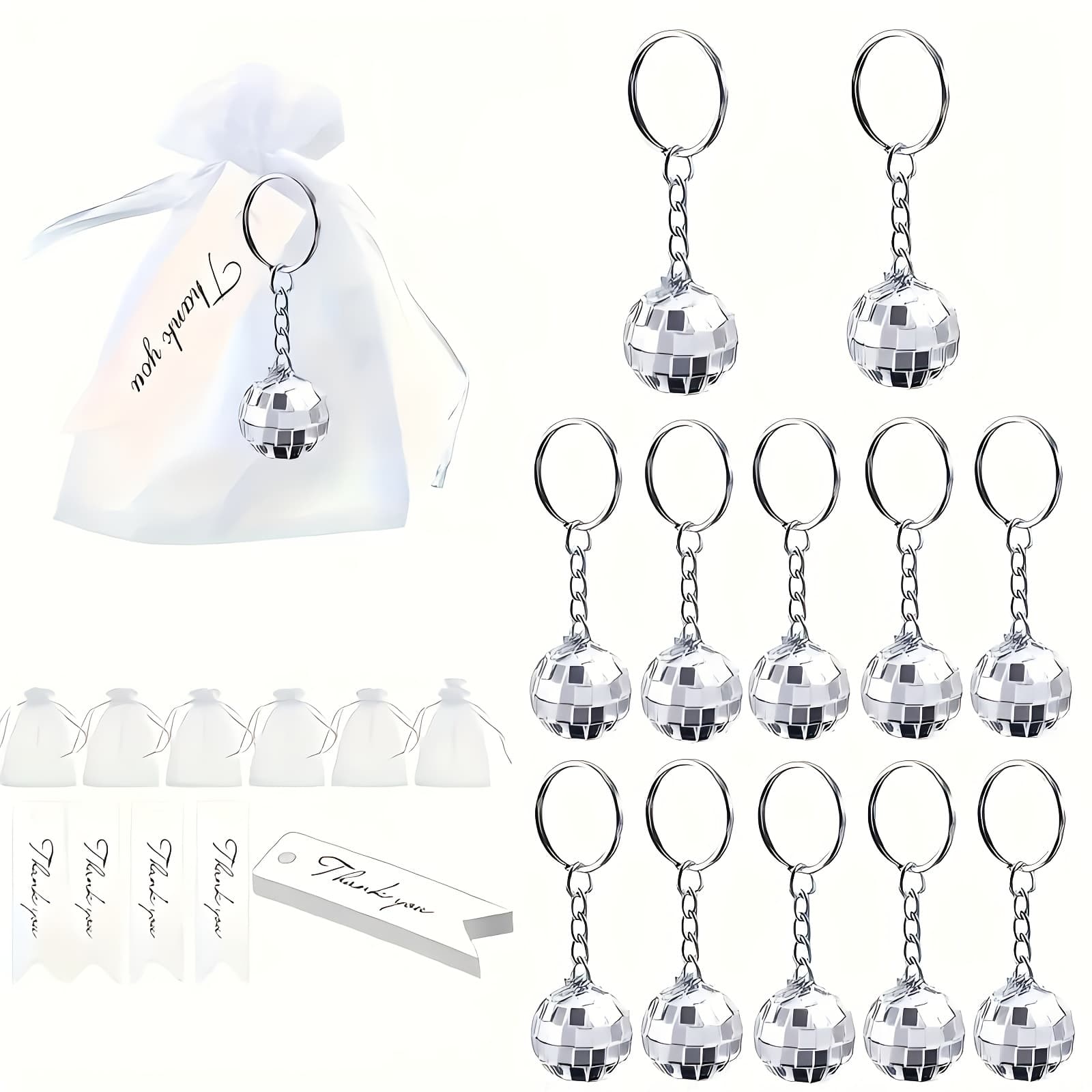 TEMU 36pcs Disco Ball Keychain Vibrant Carnival Fun And Birthday Celebrations, 1970s Party Favorites Decorations, Carnival Supplies, Birthday Accessories