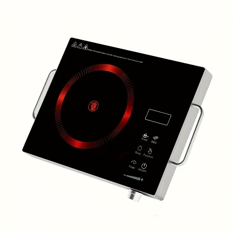 TEMU Electric Ceramic Stove, Electromagnetic Stove, Infrared Hot Plate Electric Stove, Portable Cookware Suitable For Cooking 2200w, Adjustable Temperature Control, , Induction, Touch And Rotation