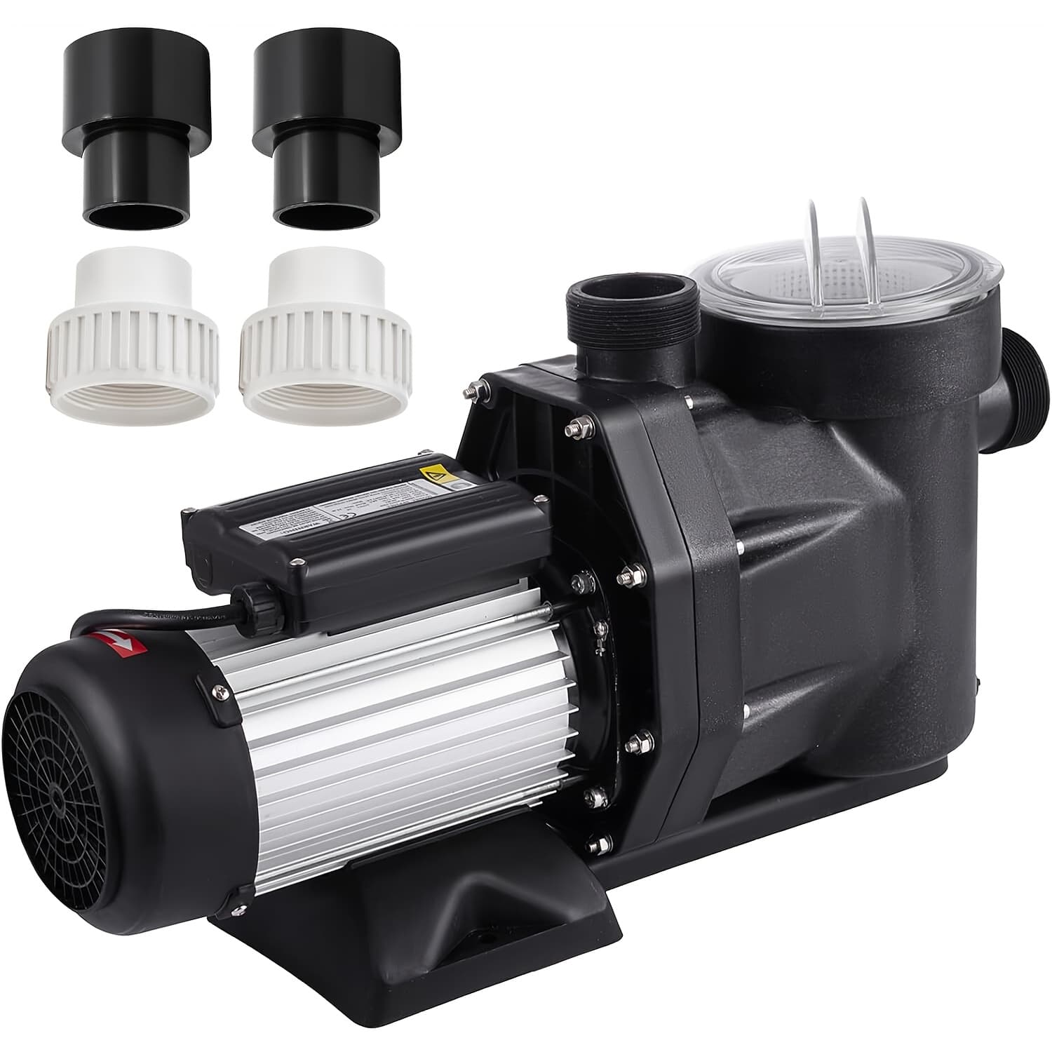 TEMU 2.5 Pool Pump 110v 1850w Swimming Pool Pump Self Priming In/above Ground With Strainer Basket 4pcs Connectors
