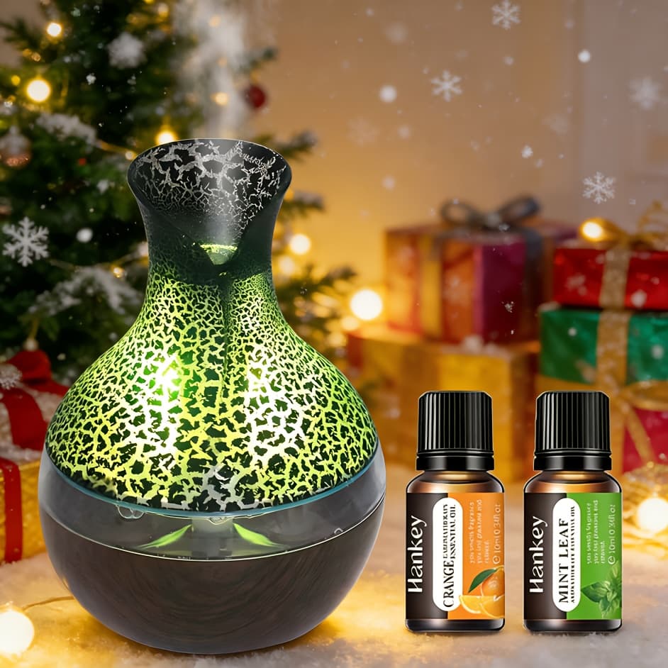 TEMU 300ml Wood Grain Humidifier And Essential Oil Diffuser Usb Powered, Includes 2