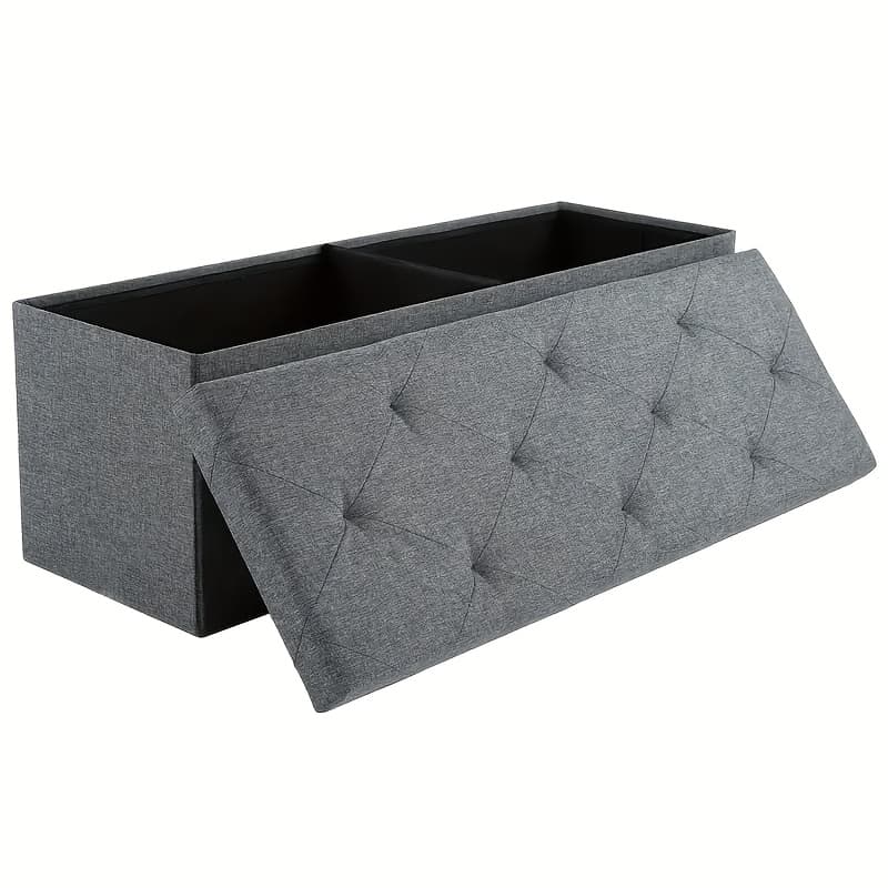 TEMU Foldable Storage Bench, Storage Chest, End Of Bed Foot Rest Stool With Padded Seat, Bedroom Bench For Living Room