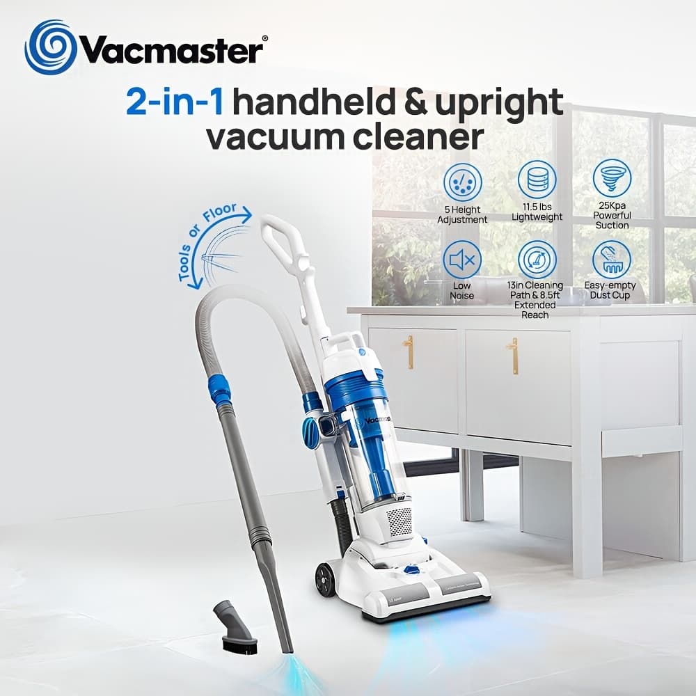 TEMU Vacmaster Upright Vacuum Cleaner Power Suction Bagless Vacuum Cleaner Portable Floor Cleaner With 20ft Cord & 13” Cleaning Path For Carpet, Hard Floor And Pet Hair