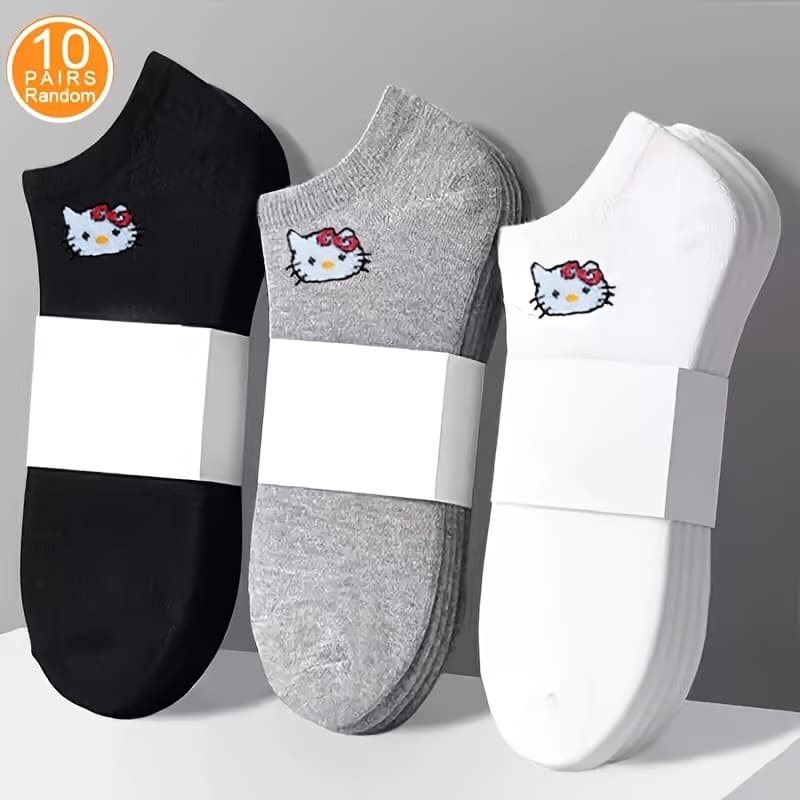 TEMU 10/ Pairs Random Unisex Athletic Casual Socks - Soft Breathable Stretchy Design, Machine Washable For , Gym, Sports, Casual Attire, Cute Socks