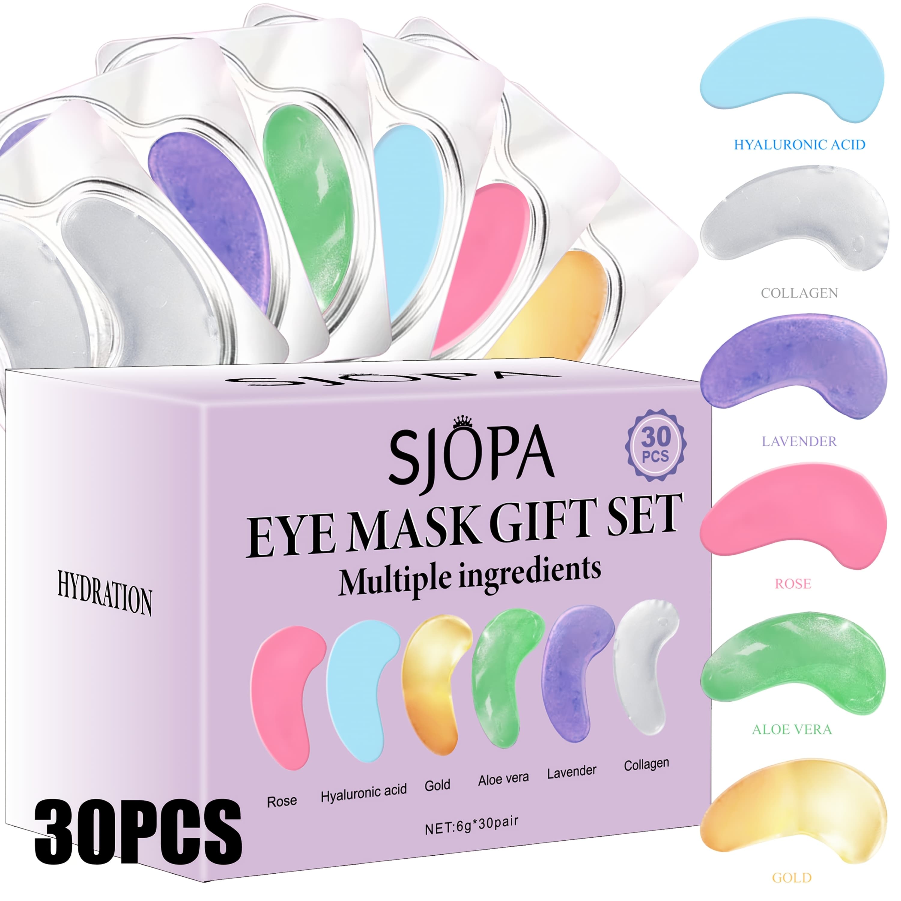 TEMU Thirty Eye Masks, Each Wrapped Separately, In , Providing Hydration For The Skin Around . Are Clean And , Making Them An Ideal Gift For The