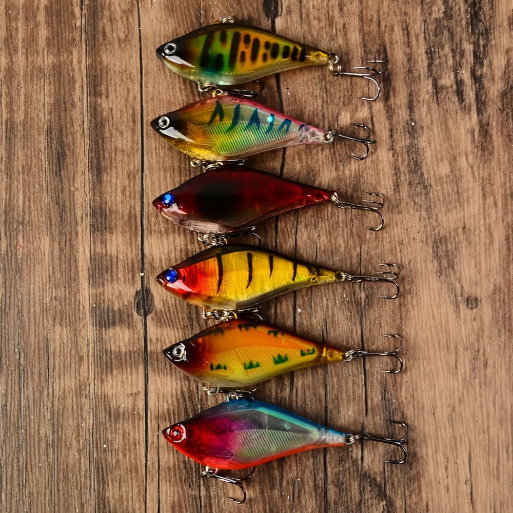 TEMU 6pcs Sinking Jerkbait Hard Artificial Fishing Lures Wobbler Hard Bait Vib Jerk Bait Pike Tackle