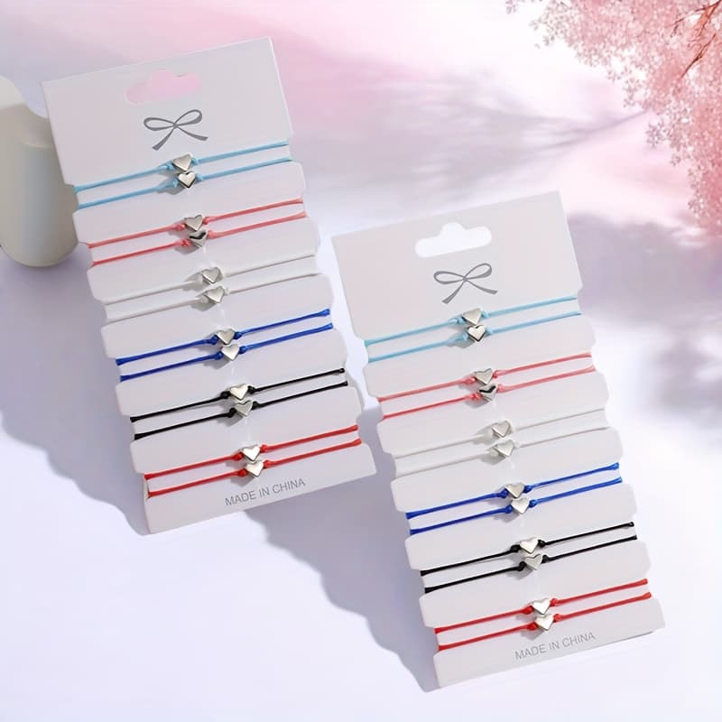 TEMU 24 Colored Rope Knotted Beaded Bracelets For Layered Wearing, Suitable For Family Wearing, Holiday Gift Options, Friendship Accessories