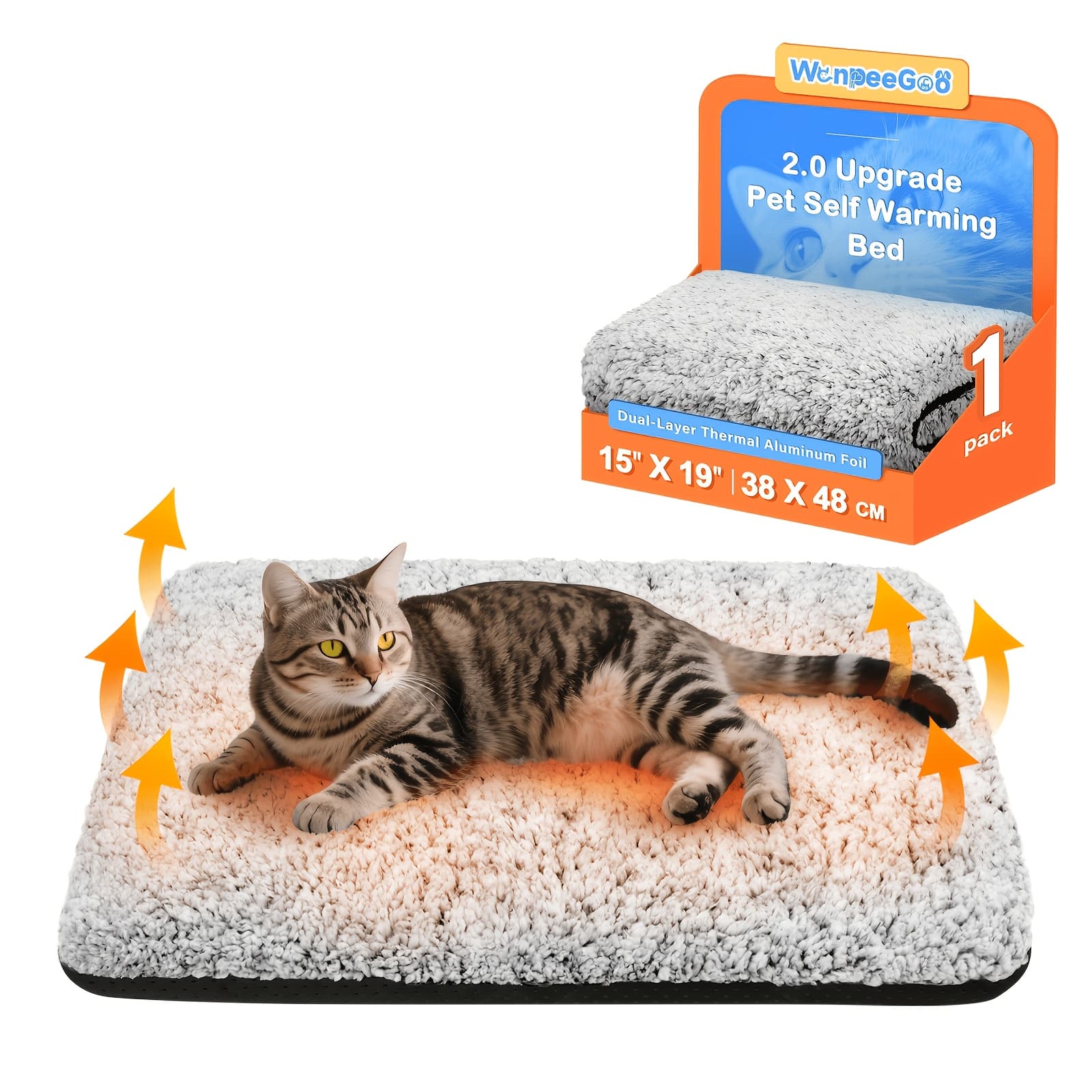 TEMU Self-heating Cat Bed, Super Soft Cat And Dog Pet Heating Pad, Suitable For Indoor And Outdoor Use, Non-slip Cat Mat Heating Blanket