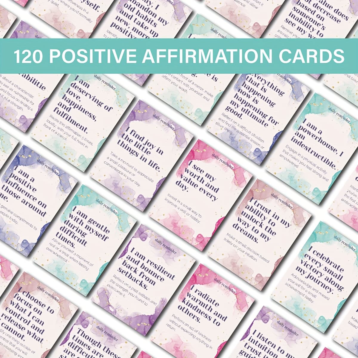TEMU 120pcs, Positive Affirmation Invitations, Mindfulness And Motivational Cards, Beautifully Designed Positive Affirmation Cards. Halloween&christmas For Christmas,newyear,valentine,party Events