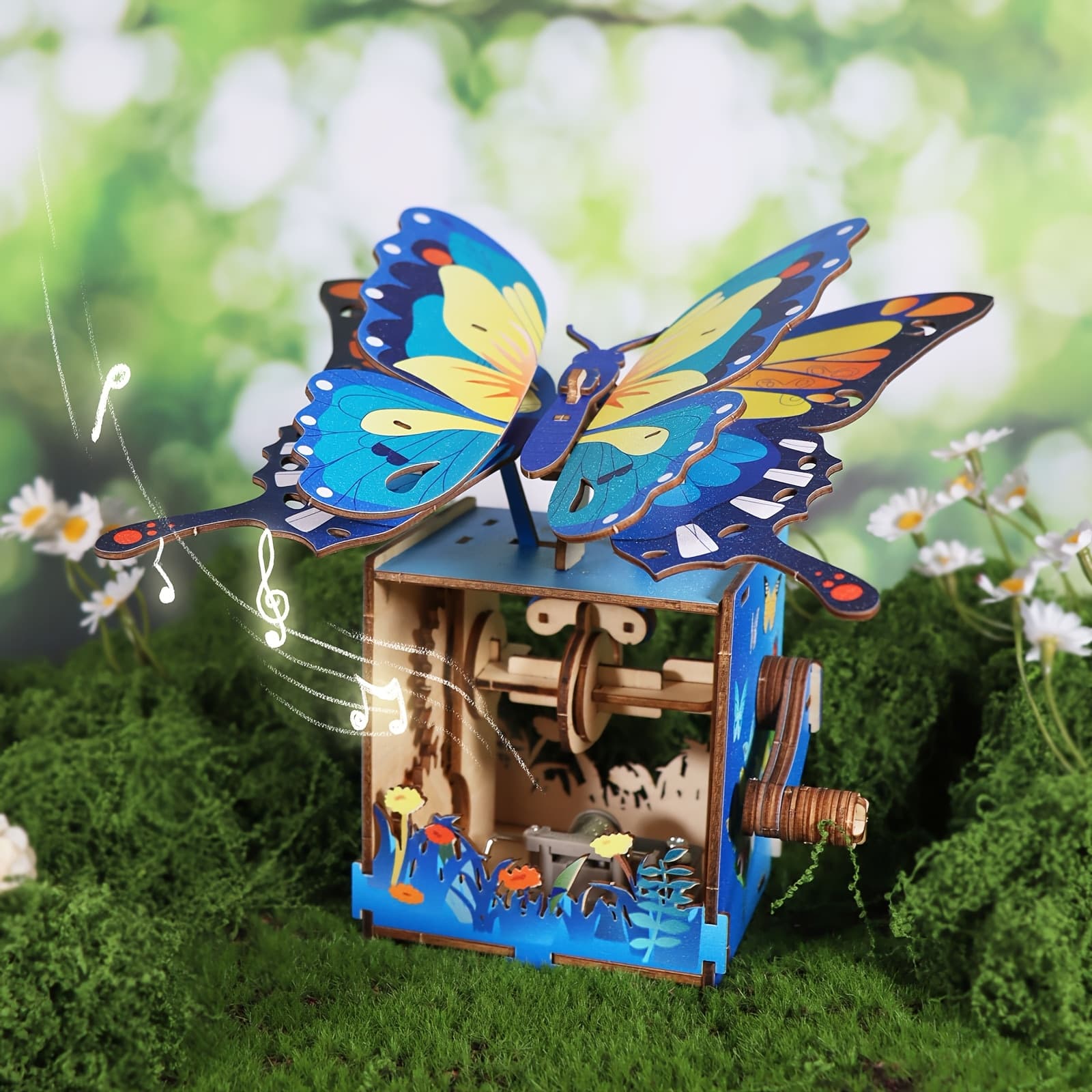TEMU 3d Wooden Puzzle Hand Music Box You Are My Sunshine Handmade Assembly Model Kit Holidays Birthdays Christmas Gifts Halloween Party Favors