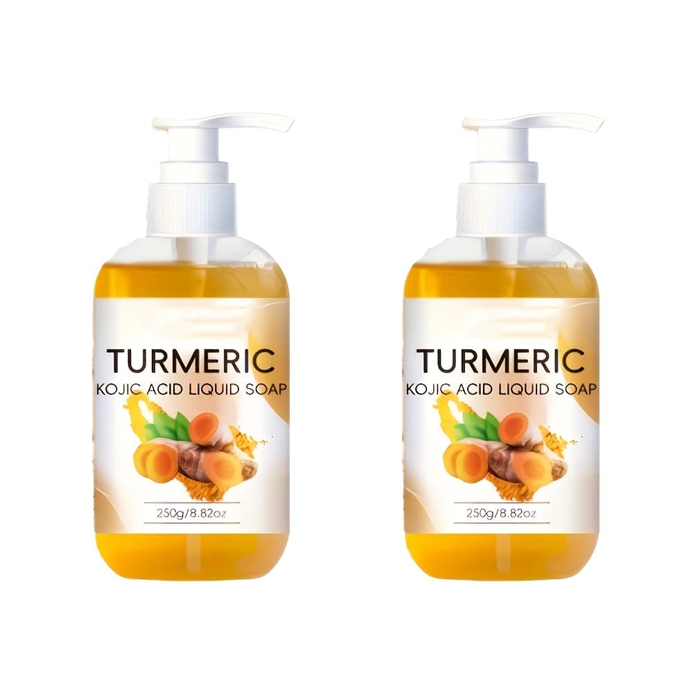 TEMU Set Of 2 Turmeric Acid Liquid Soap, , , Refreshing Fragrance, Mild & Non-aggressive For Light Beige Skin, Deep Cleansing Body Wash For Light Beige Skin, Suitable For All Light Beige Skin Types