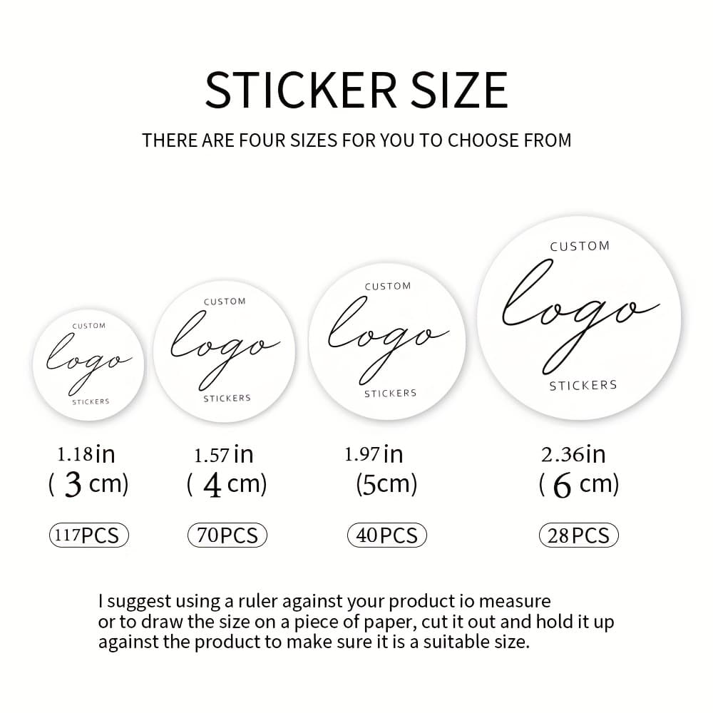 TEMU Custom Logo Stickers - Personalized Elegant Cursive Font Stickers For Branding, Weddings, Promotions, Gift Bags, Laptops & Water Bottles - No Electricity Needed, Cute Stickers