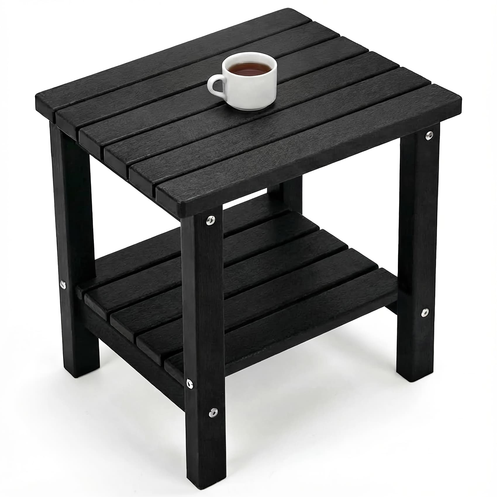 TEMU Adirondack Square Side Table, Hdpe Outdoor Side Tables, Weather Resistant End Table For Patio, Backyard, Pool, Indoor Companion, Beach,